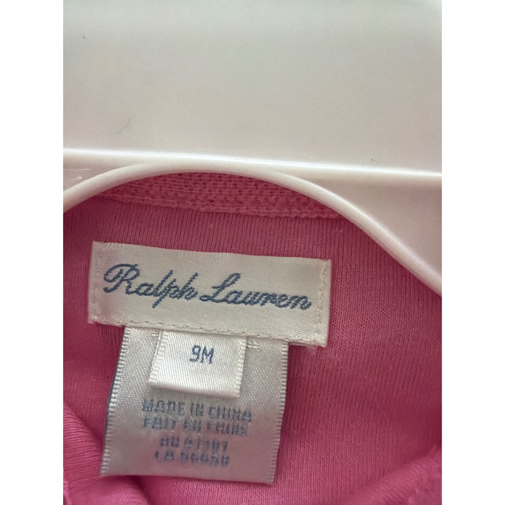 Ralph Lauren Baby Girls 2PK Polo Bubble Romper Yellow Pink Plaid Ruffle 9M NEW - Picture 6 of 9